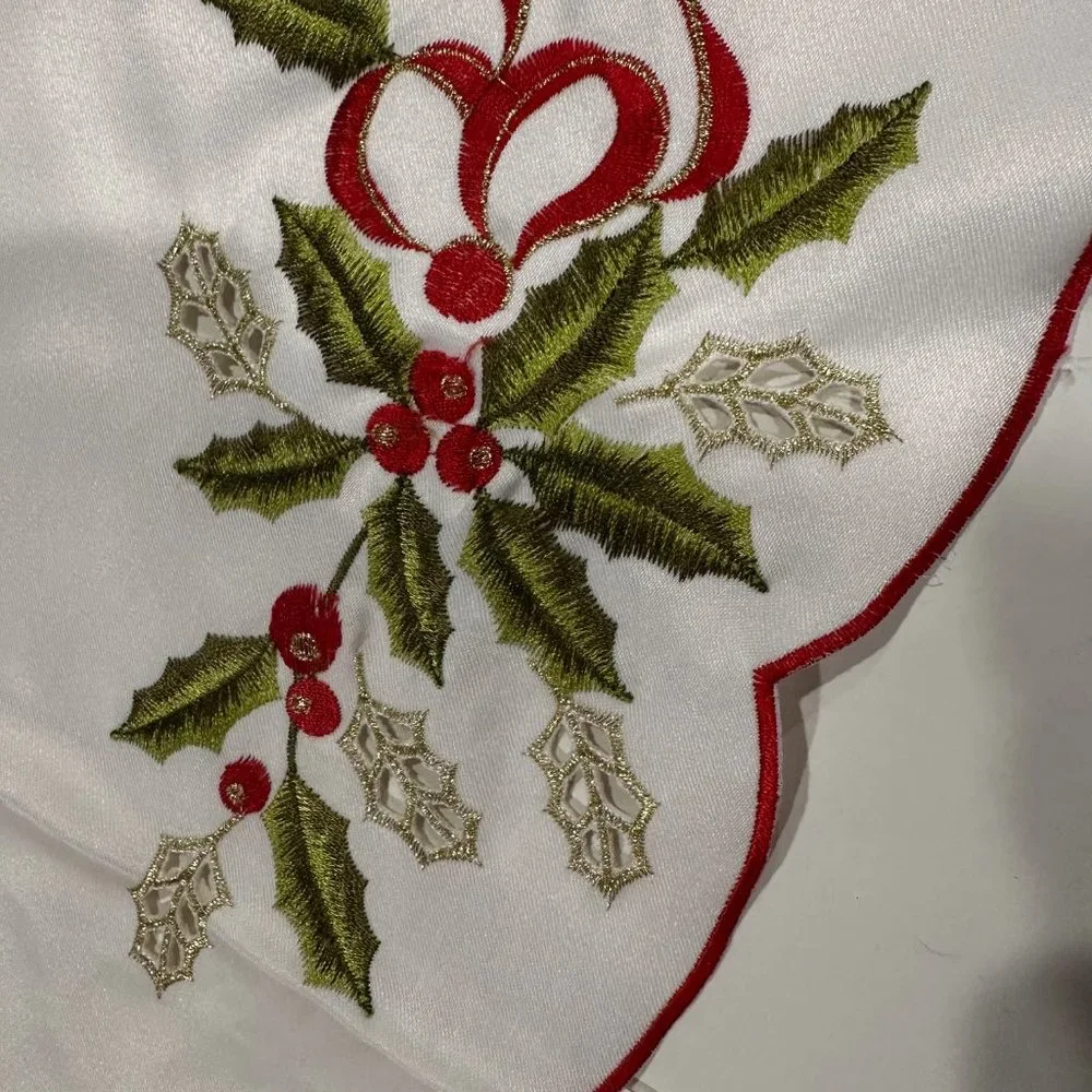 Set of 2 Christmas Silk Embroider‎ Placemat.